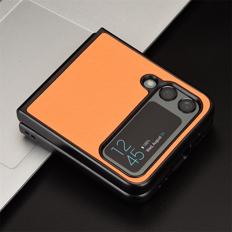 Ốp Bao Da Điện Thoại PU Nắp Lật Phong Cách Retro Cho samsung galaxy z flip4 5G z flip 4 Ốp