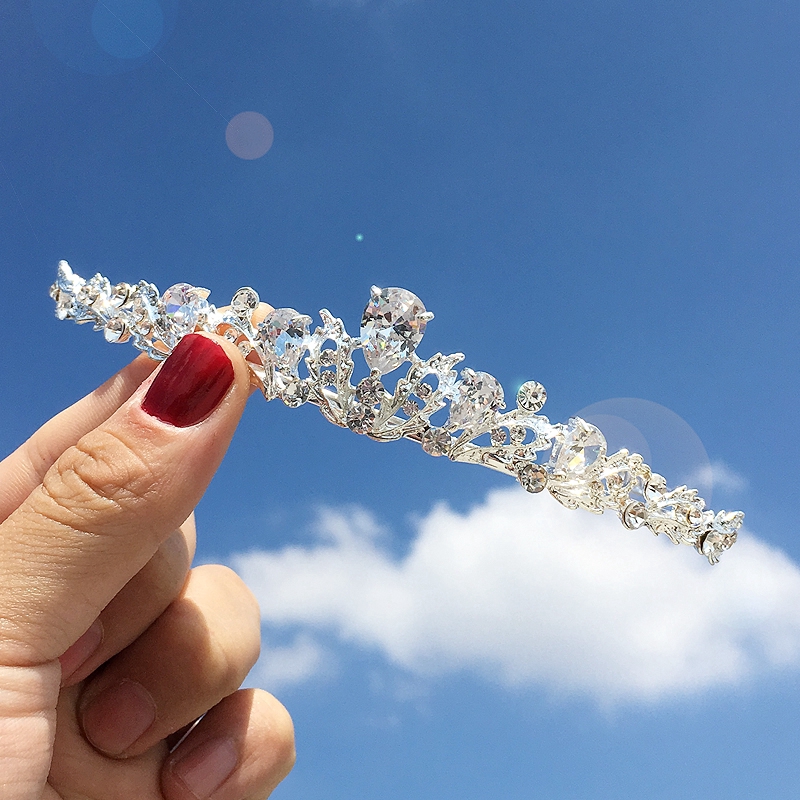 Vương miện cài tóc đính đá Zircon thời trang sang trọng