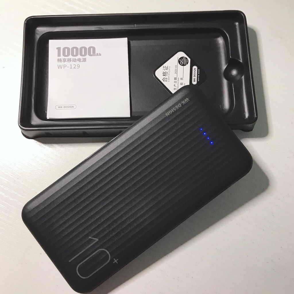 Sạc dự phòng mini 10000mAh WK DESIGN WP129 chính hãng hỗ trợ sạc nhanh 2.1A với 2 cổng sạc tiện lợi - BAOVY