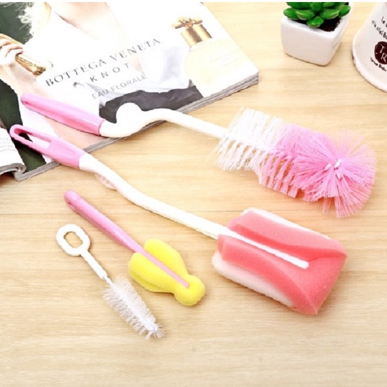Bộ Cọ chải vệ sinh bình tách ly - chổi cọ rửa bình sữa núm ty 4 chi tiết  No.101693