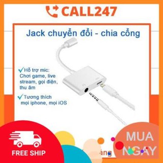 (Quà Tặng Sticker)JACK Chuyển Đổi Tai Nghe Cáp Chuyển Đổi jack Chia Cổng iPhone Thành Cổng Sạc + Cổng Tai Nghe