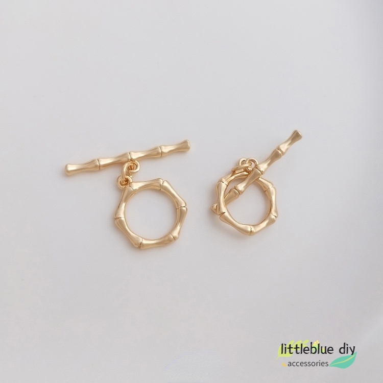 Khóa Vòng Tay/Dây Chuyền Thủ Công Hình Tròn/Tam Giác 14K Màu Vàng Đồng diy