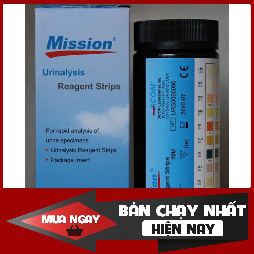Que thử nước tiểu Acon Mission 11 thông số (100 que)