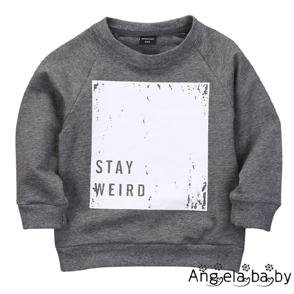 Áo hoodie không nón tay dài kiểu dáng giản dị hợp thời trang cho các bé
