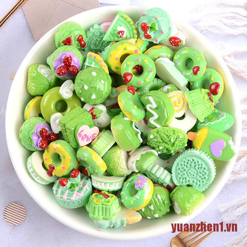 Set 10 Phụ Kiện Trang Trí Ốp Điện Thoại Hình Bánh Kẹo Dễ Thương