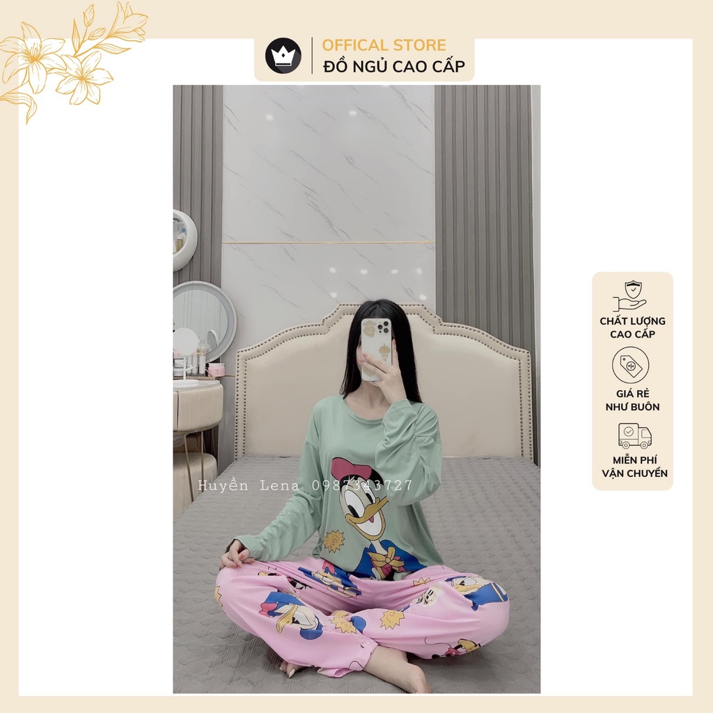 Bộ đồ nữ chất cotton hình dễ thương,chất vải mềm mại thoáng mát | BigBuy360 - bigbuy360.vn