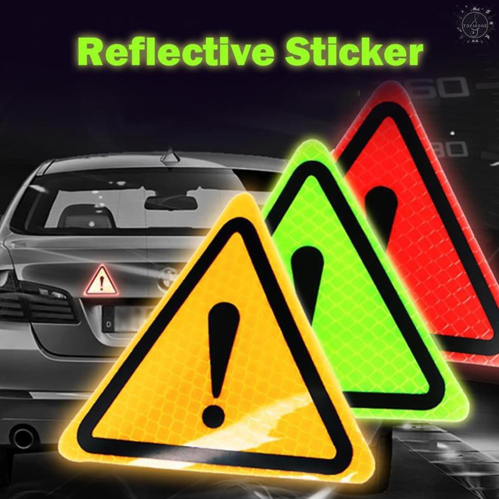 Decal tem tam giác cảnh báo phản quang đa năng trang trí xe hơi ô tô cá tính