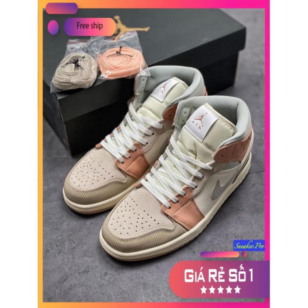 Giày thể thao cao cổ AIR Jordan 1 Mid Milan năng động êm nhẹ dành cho nữ
