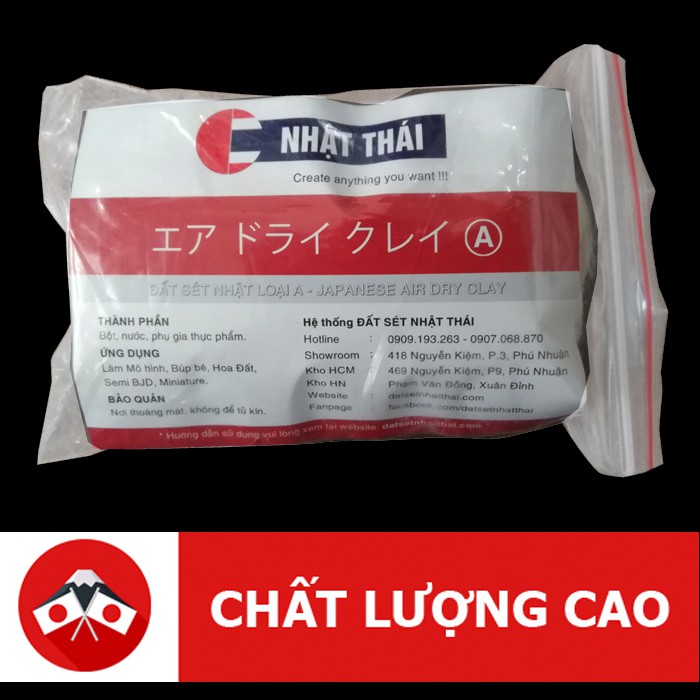 ĐẤT SÉT NHẬT THÁI dòng Tự Khô Super Nửa Kg , Đất Sét Nặn tượng, đồ chơi, thức ăn giả, trang sức đa năng cao cấp