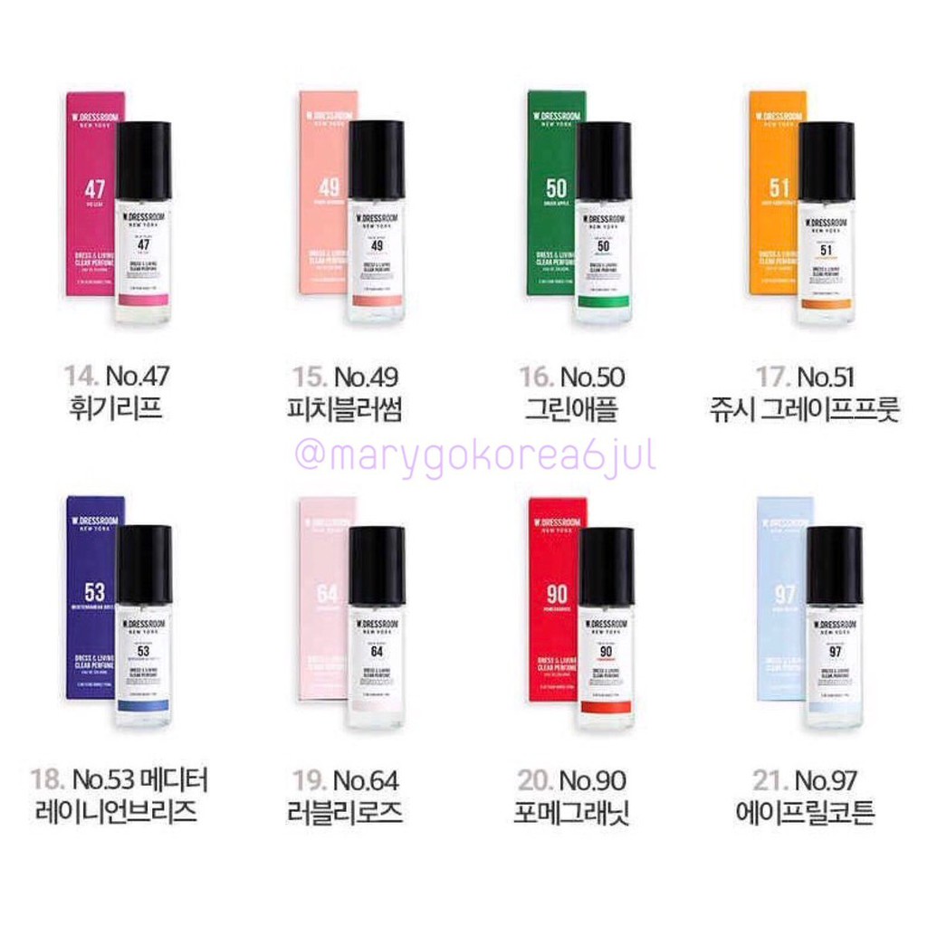 Xịt thơm Hàn Quốc W dressrom Jungkook BTS order các mùi