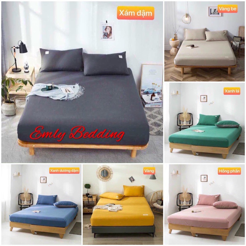 Set Ga Gối Cotton Tici Emly Bedding Nhiều Màu