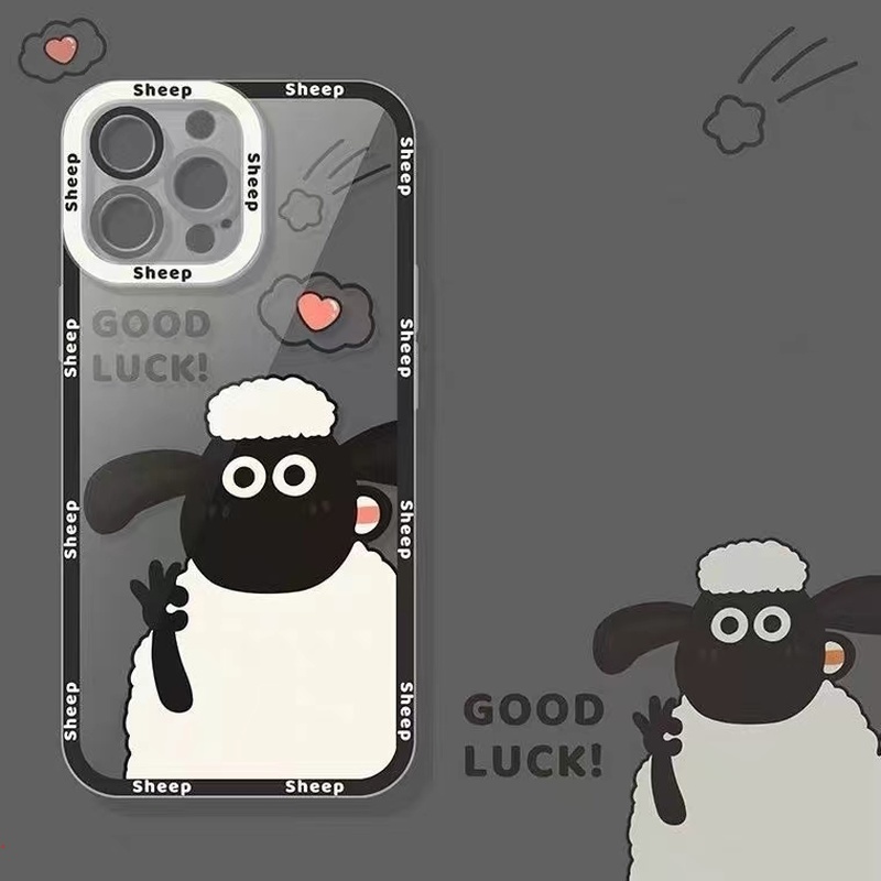 Ốp Điện Thoại Silicone Mềm Trong Suốt Họa Tiết Cừu Hoạt Hình Cho IPhone 13 12 11 Pro MAX X XR XS MAX 6 7 8 Plus