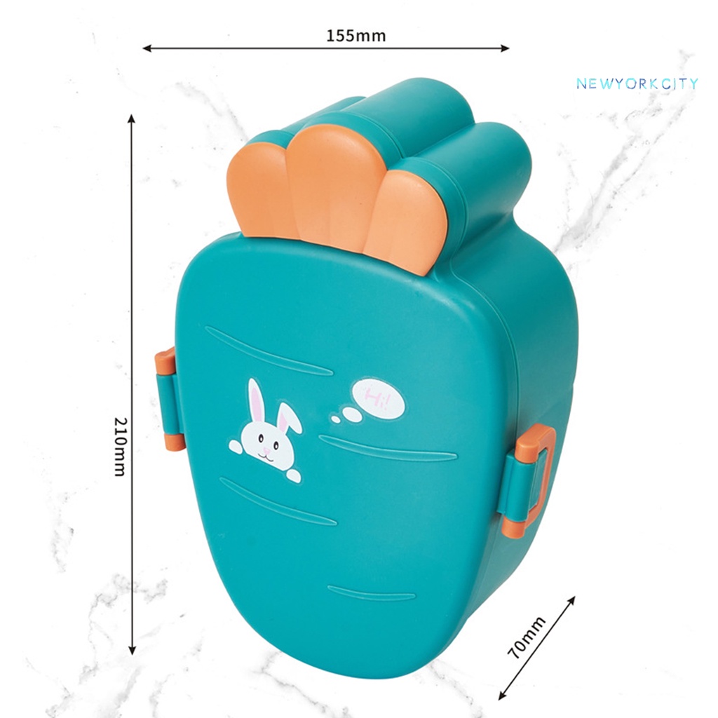 1 Bộ Hộp Cơm Trưa Hình Củ Cà Rốt Hoạt Hình Dành Cho Trẻ Em