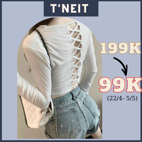 Áo Hở Lưng Cột Dây Tay Dài Có Mút Ngực | áo dây cột nữ - AK0026 | steven.factory