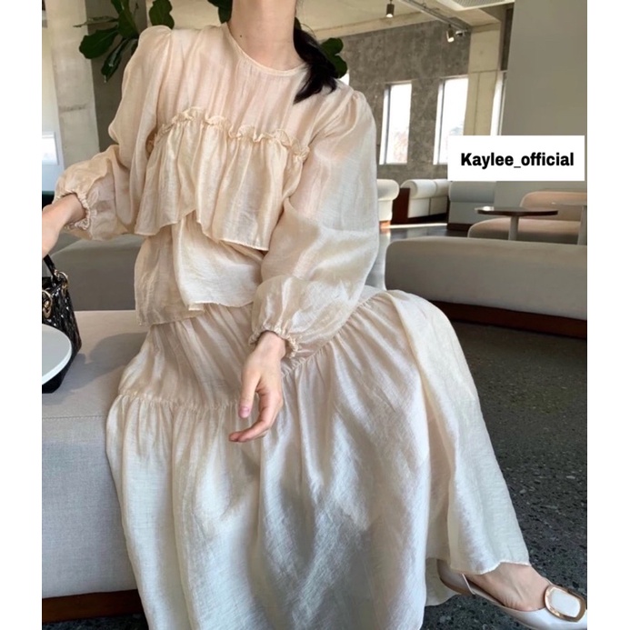 Set Bộ Tơ Đũi Tầng Không Nhăn Ulzzang Chất Mềm Mát ảnh thật Kaylee