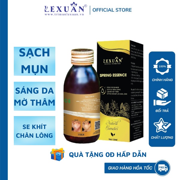 Tri Mụn Spring Essence Lê Xuân 130ml Sạch Mụn Giảm Thâm Sáng Da Dịu Lành Cho Da Nhạy Cảm - Hiệu Quả Sau 2 Tuần Sửa Dụng