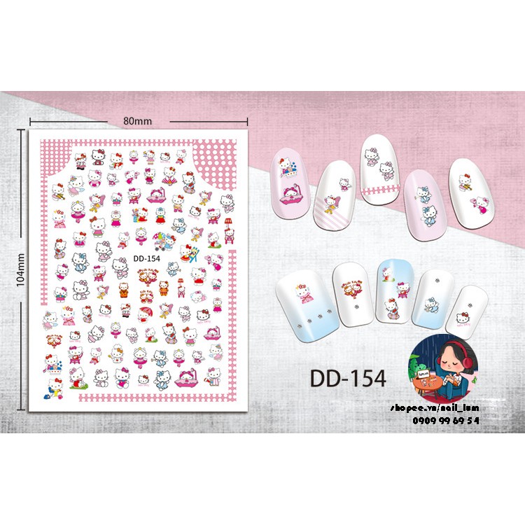 [Video Thực Tế] Nail Sticker - Dán Móng Tay Hello Kitty