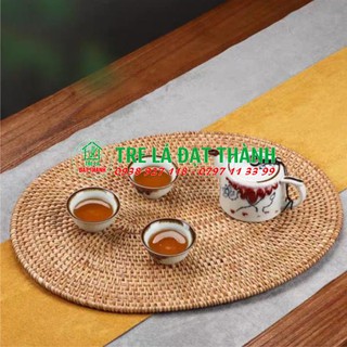 Đĩa mây ovan tròn, lót đồ ăn và trang trí nhà cửa