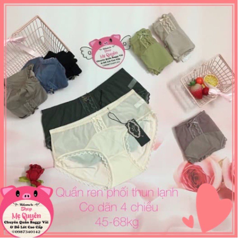 Quần lót Thun lạnh phối ren lưới cao cấp