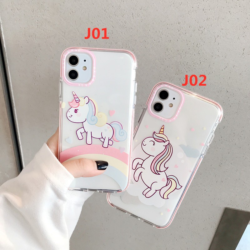 Ốp điện thoại họa tiết kì lân cầu vồng cho Iphone 11 11pro 11proMax 7 7plus 8plus 6plus X XS XR XS MAX RainBow Unicorn Case