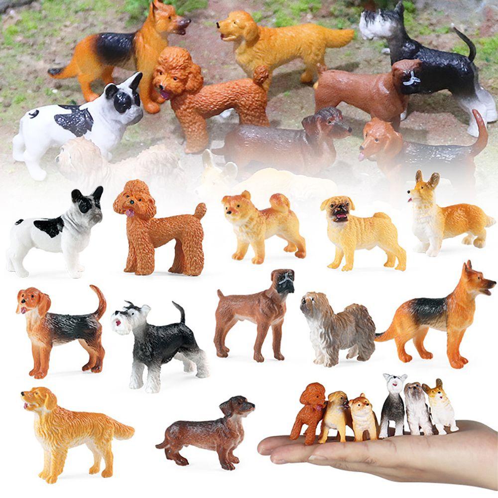 Bộ 12 Mô Hình Chú Chó Teddy Corgi Tự Nhiên Giống Thật