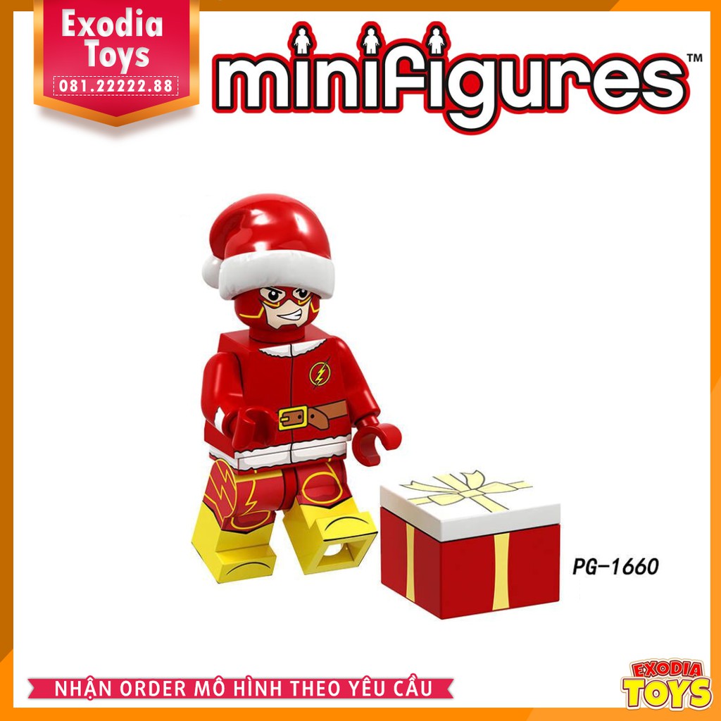 Xếp hình minifigure nhân vật siêu anh hùng hóa trang Lễ Giáng Sinh - Đồ chơi lắp ghép sáng tạo - POGO 8189