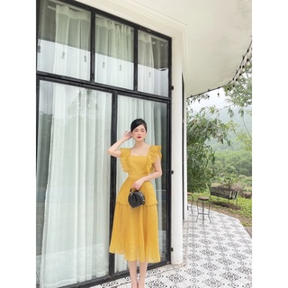 Váy maxi tầng xếp ly
