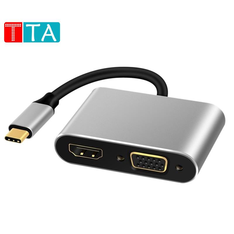4 In 1 USB C to HDMI VGA Type C to HDMI 4K VGA USB3.0 Video Converter