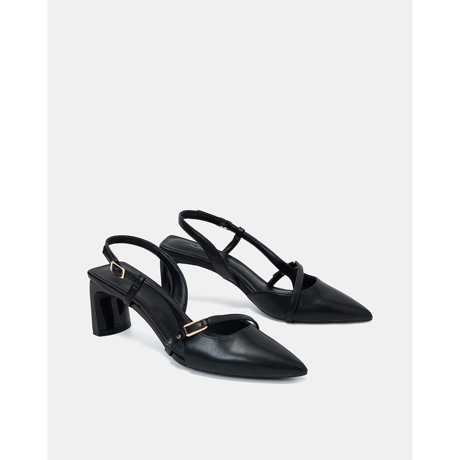 Giày Cao Gót 7cm Thời Trang JUNO Slingback Phối Khoá Trang Trí CG07115
