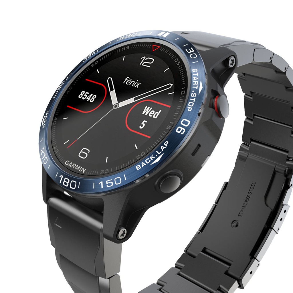 For Garmin Fenix 5 Bezel Ring Watch Adhesive Cover Stainless Steel Protection Accessory