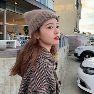 Sản Phẩm Papaya Nón Dệt Kim Phối Lông Thỏ Dày Dặn Ấm Áp Dễ Phối Đồ Phong Cách Nhật Bản