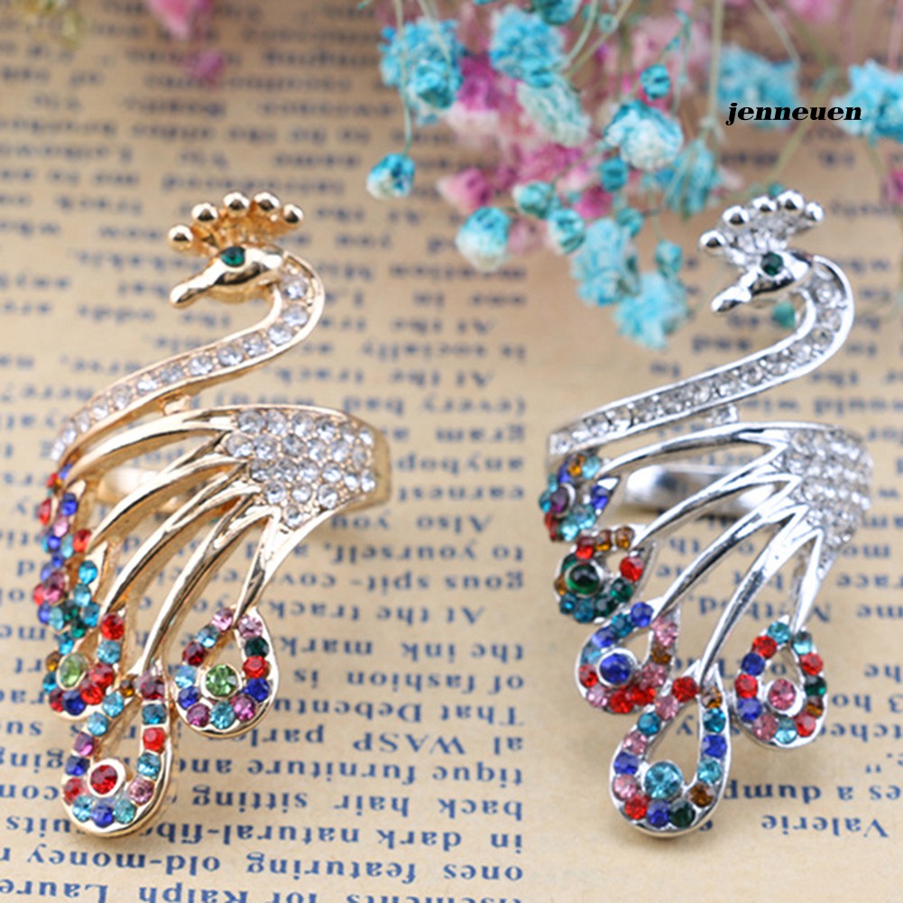 Nhẫn thời trang hình chim mạ màu vàng đính đá cực sang trọng