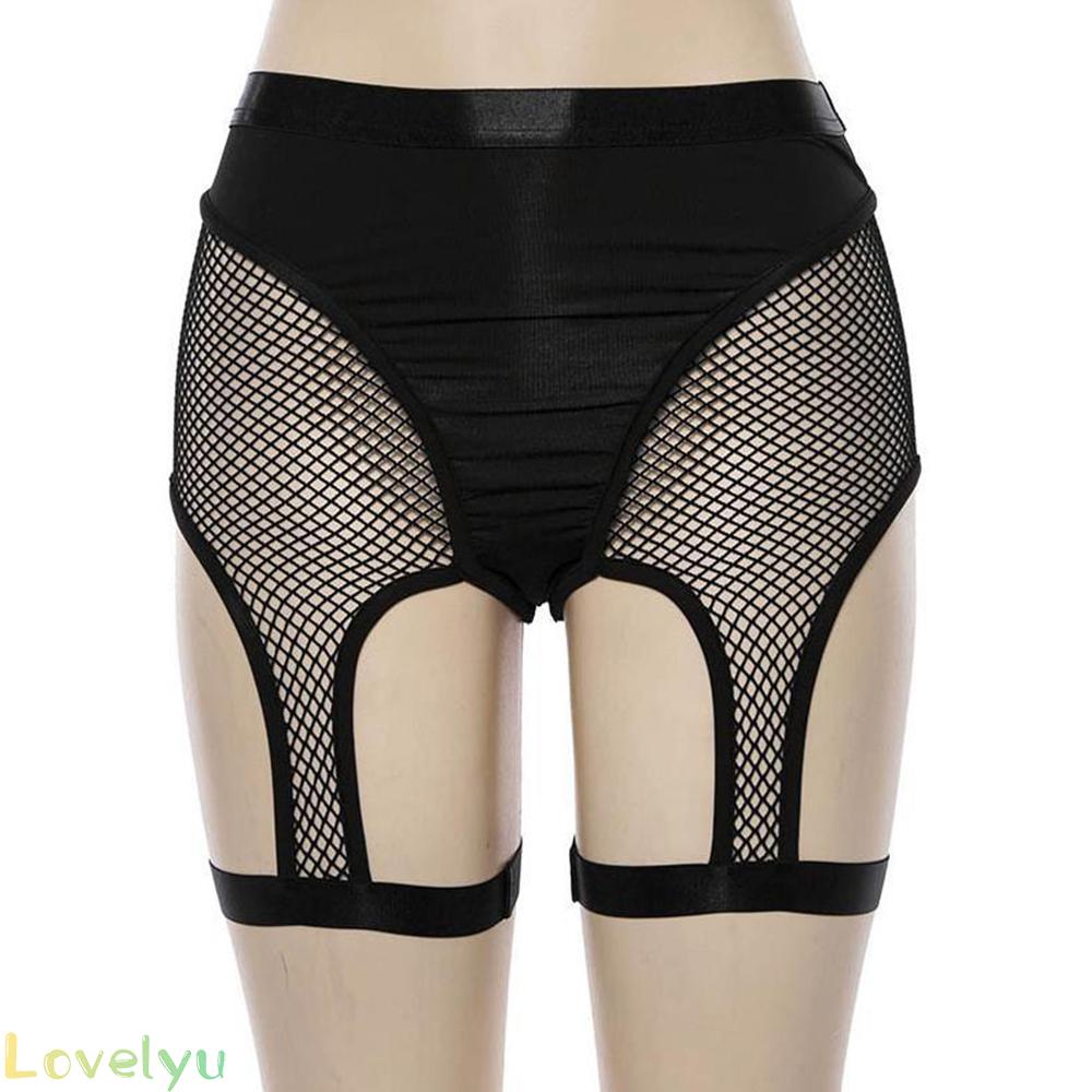 [Readystock]Women Stretch Shorts Cutout Gym Pants Lady Mesh Nightclub See Through Summer#lovelyu