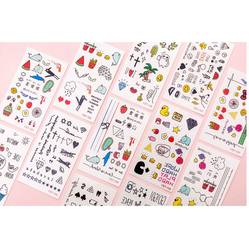 Hình xăm ⭐CUTE⭐ dán mini tạm thời họa tiết dễ thương hàn quốc