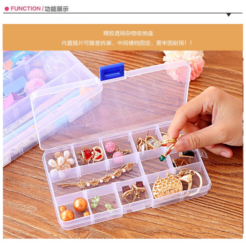 [Hàng mới về] Hộp đựng thuốc/ đồ trang sức 10 ngăn trong suốt