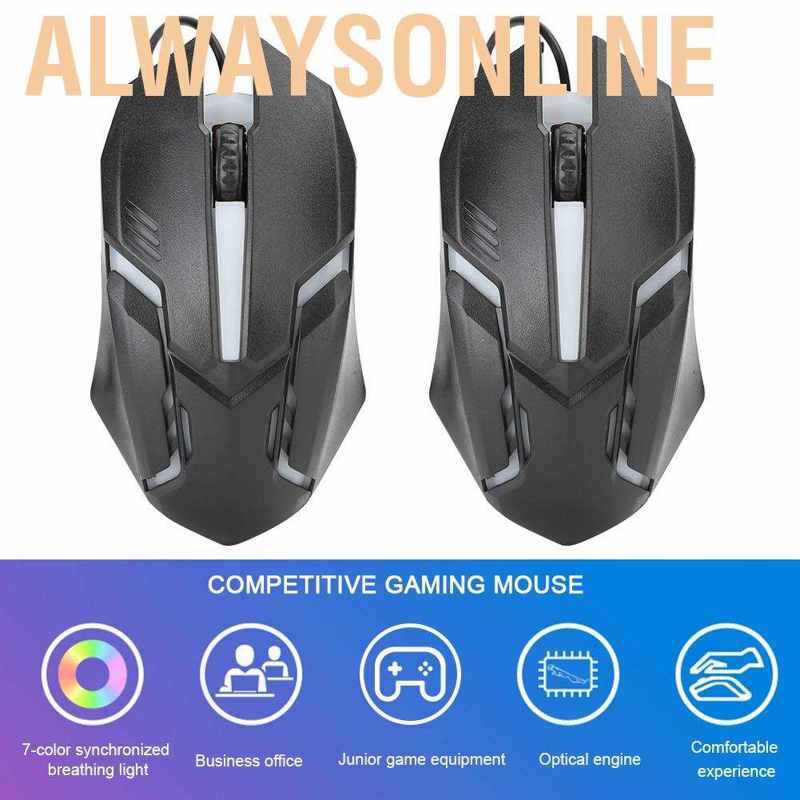 Chuột Gaming Alwaysonline Có Dây 3 Nút Bấm 1000dpi Cho Pc / Laptop