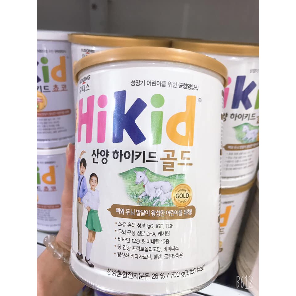Sữa Hikid dê Hàn Quốc 700gr date 2021