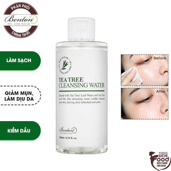 Nước Tẩy Trang Tràm Trà Kiềm Dầu, Hỗ Trợ Giảm Mụn Benton Tea Tree Cleansing Water