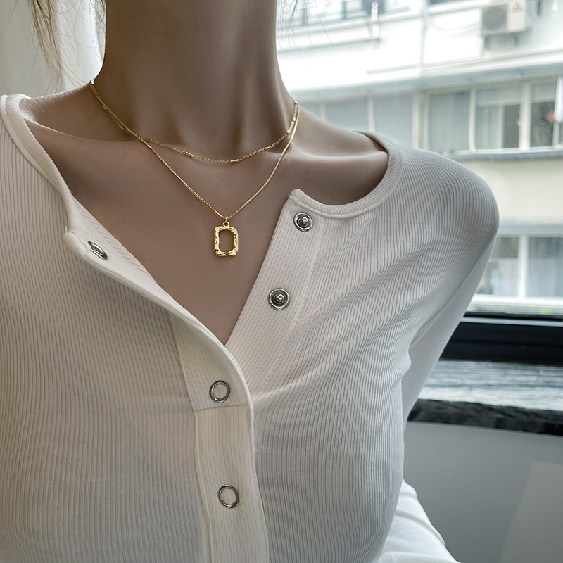 Vòng cổ hai lớp thiết kế đơn giản phong cách Hàn Quốc