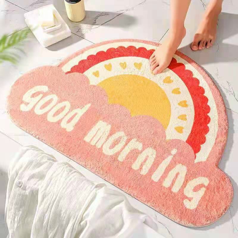 Thảm chùi chân/thảm lau chân 3D lông cừu cao cấp siêu xinh thấm hút tốt, chống trơn trượt, phù hợp dùng nhà tắm, cửa ra