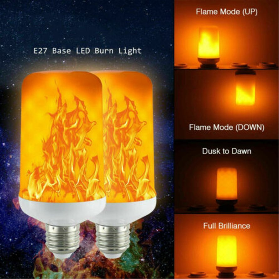 E27 LED Flicker Flame Light Bulb Mô phỏng Hiệu ứng cháy Cháy Đèn ngủ