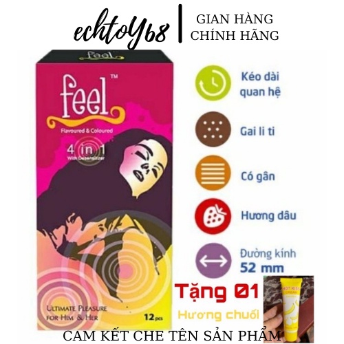 Combo Bao Cao Su Feel 4in1 Tặng gel