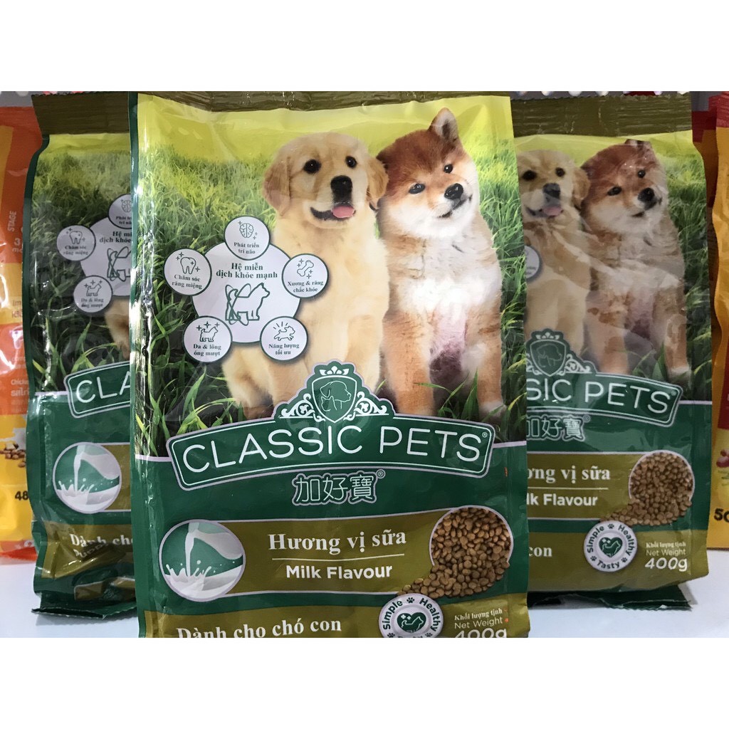 FREESHIP ĐƠN 50K_Thức ăn Classic Pets hương vị sữa cho chó con cao cấp 400g