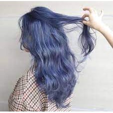Thuốc nhuộm tóc Silver Blue/ Xanh ánh khói cần dùng Thuốc tẩy tóc