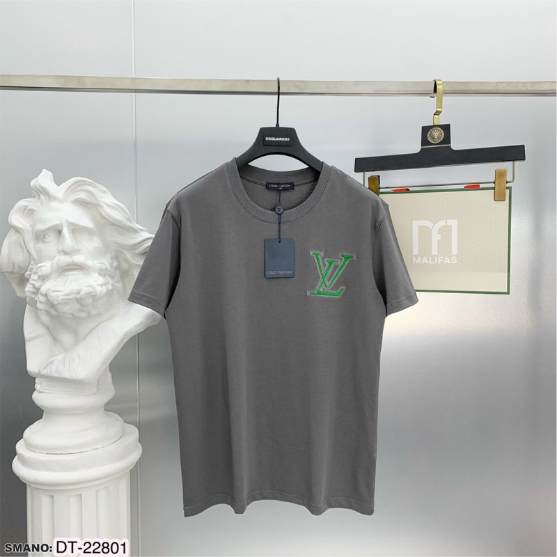 Áo Phông LV Nam Nữ Cao Cấp - Áo Thun Cộc Tay Chữ Lv Siêu Đẹp Chất Cotton Co Dãn 4 Chiều - Áo From Rộng
