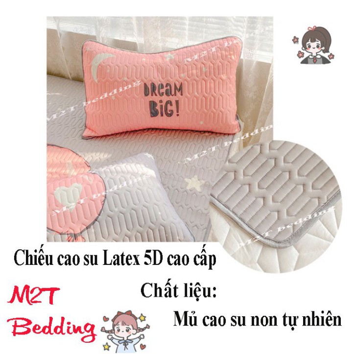 Chiếu điều hòa Latex mủ cao su non M2T bedding họa tiết 5D mát lạnh chuẩn hàng loại 1 [Free ship]