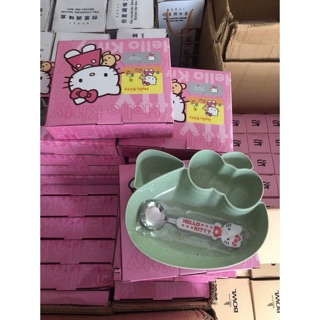 Bộ Bát Thìa Ăn Dặm Lúa Mạch Kitty Cho Bé