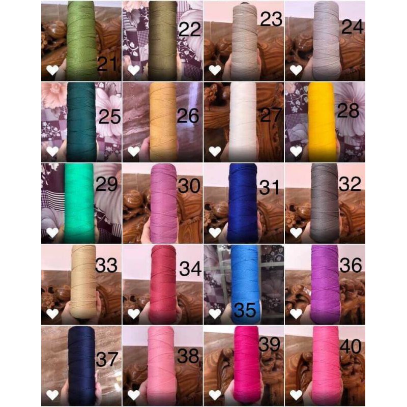 Sợi Dệt Cotton Craft Yarn (20 tone màu như ảnh bìa) (3 bảng màu)