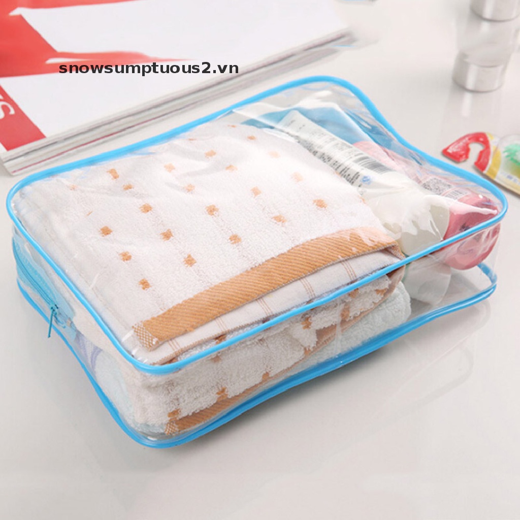 [beauty &amp; Snow] Túi Đựng Mỹ Phẩm / Đồ Vệ Sinh Cá Nhân Bằng Nhựa PVC Trong Suốt Có Khóa Kéo Cho Du Lịch