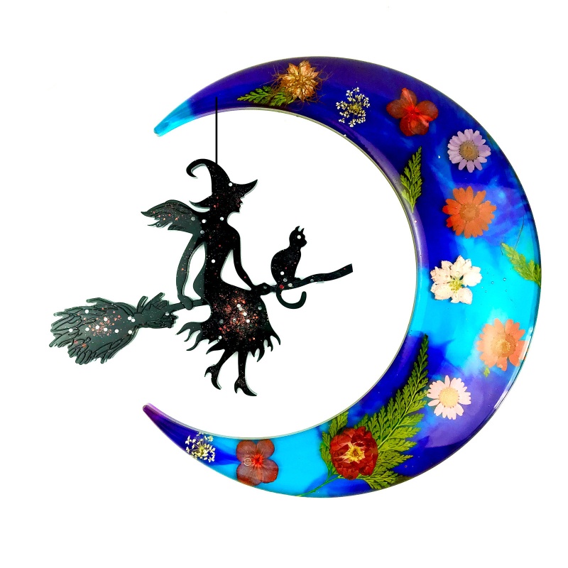 Bộ 4 Khuôn Silicone Hình Phù Thủy Và Chổi Trang Trí Halloween